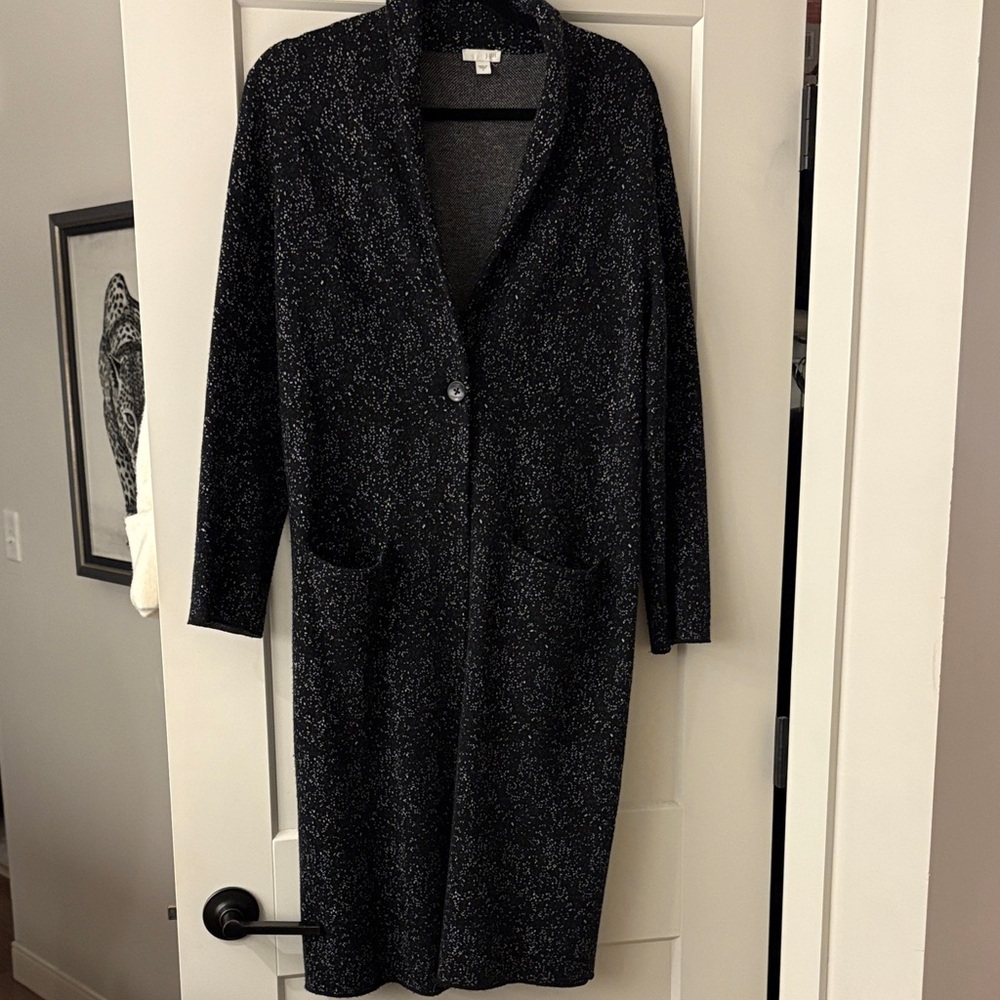 J. Jill Black and White Knit Cardigan